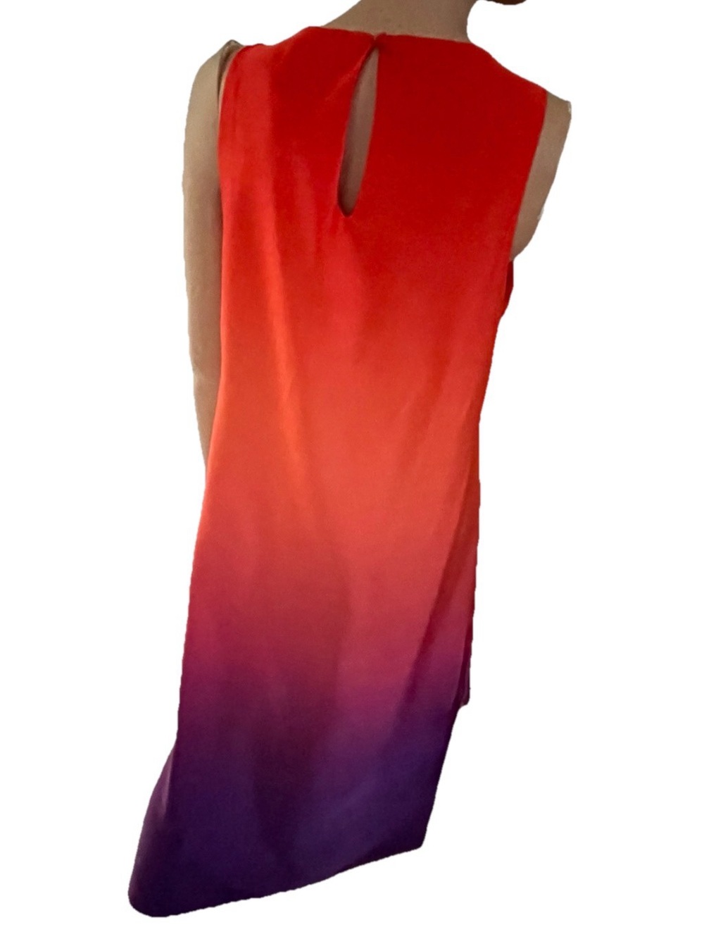 NICOLE MILLER New York Silky Gradient COLUMN Slip DRESS Size Large - Picture 4 of 8